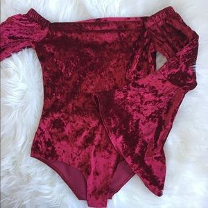 💖Velvet Long Sleeve Re Bodysuit
